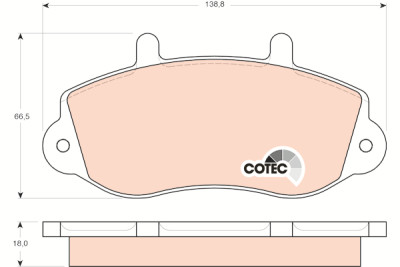 Jeu de 4 plaquettes de frein COTEC TRW GDB1380