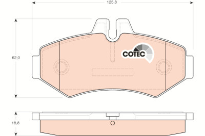 Jeu de 4 plaquettes de frein COTEC TRW GDB1399