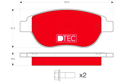 Jeu de 4 plaquettes de frein DTEC COTEC TRW GDB1464DTE