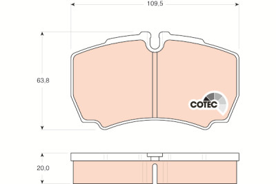 Jeu de 4 plaquettes de frein COTEC TRW GDB1535