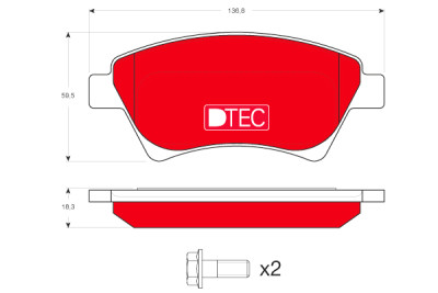 Jeu de 4 plaquettes de frein DTEC COTEC TRW GDB1552DTE