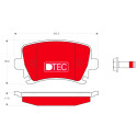 Jeu de 4 plaquettes de frein DTEC COTEC TRW GDB1622DTE