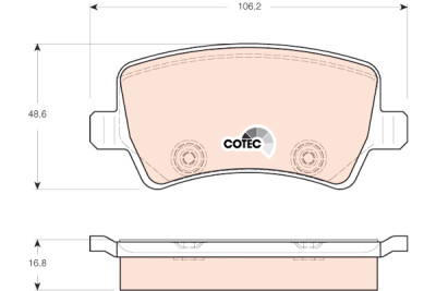 Jeu de 4 plaquettes de frein COTEC TRW GDB1685