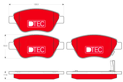Jeu de 4 plaquettes de frein DTEC COTEC TRW GDB1700DTE