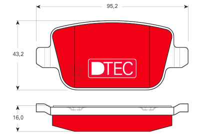 Jeu de 4 plaquettes de frein DTEC COTEC
