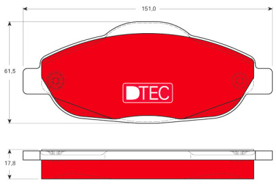 Jeu de 4 plaquettes de frein DTEC COTEC