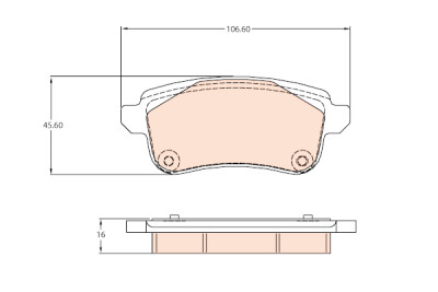 Jeu de 4 plaquettes de frein TRW GDB2136