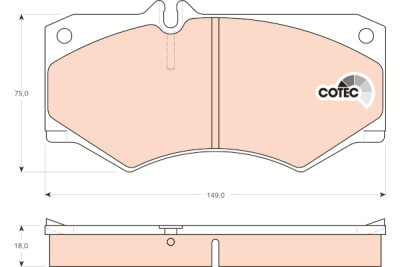 Jeu de 4 plaquettes de frein COTEC TRW GDB317
