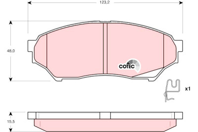 Jeu de 4 plaquettes de frein COTEC TRW GDB3270