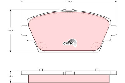Jeu de 4 plaquettes de frein COTEC TRW GDB3291