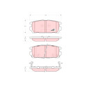Jeu de 4 plaquettes de frein COTEC TRW GDB3296