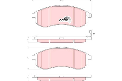 Jeu de 4 plaquettes de frein COTEC TRW GDB3380