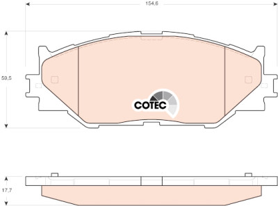 Jeu de 4 plaquettes de frein COTEC TRW GDB3410
