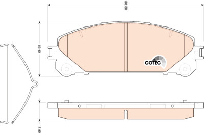 Jeu de 4 plaquettes de frein COTEC TRW GDB3484