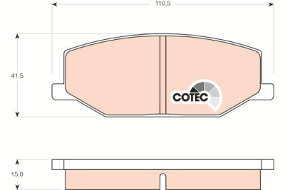 Jeu de 4 plaquettes de frein COTEC TRW GDB383