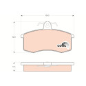 Jeu de 4 plaquettes de frein COTEC TRW GDB469