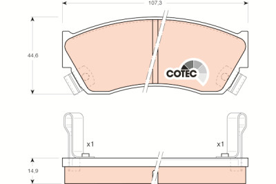 Jeu de 4 plaquettes de frein COTEC TRW GDB883