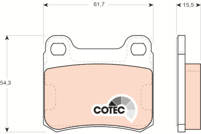 Jeu de 4 plaquettes de frein COTEC TRW GDB911