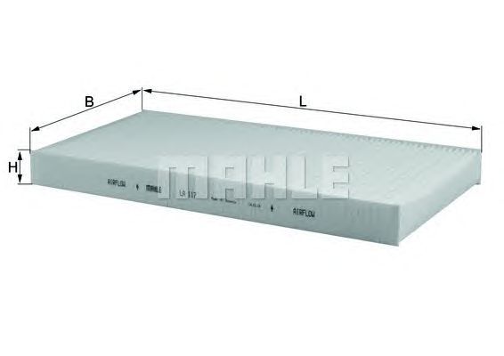 Filtre à air d'habitacle MAHLE ORIGINAL LA 117