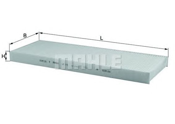 Filtre à air d'habitacle MAHLE ORIGINAL LA 118