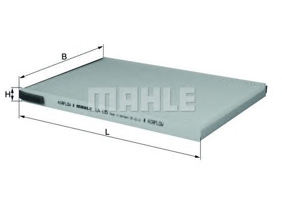 Filtre à air d'habitacle MAHLE ORIGINAL LA 135
