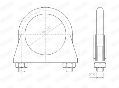 Pièce de montage, système d'échappement WALKER 82308