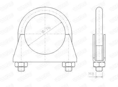 Pièce de montage, système d'échappement WALKER 82317