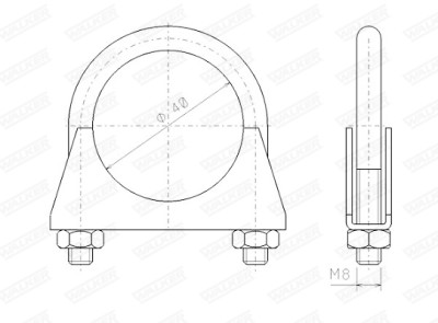 Pièce de montage, système d'échappement WALKER 82348