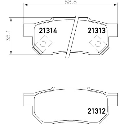 Jeu de plaquettes de frein HELLA 8DB 355 005-731