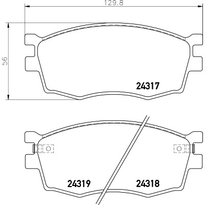 Jeu de plaquettes de frein HELLA 8DB 355 006-951