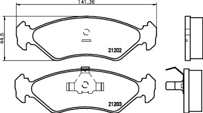 Jeu de plaquettes de frein HELLA 8DB 355 007-391