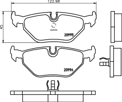 Jeu de plaquettes de frein HELLA 8DB 355 007-421