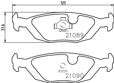 Jeu de plaquettes de frein HELLA 8DB 355 007-521