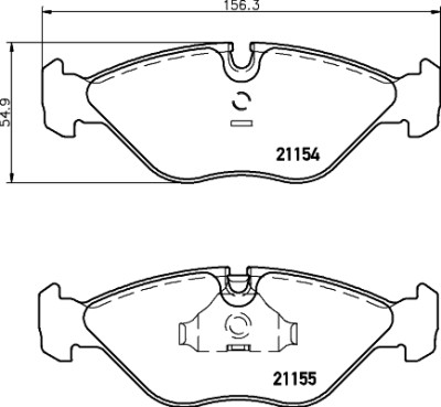 Jeu de plaquettes de frein HELLA 8DB 355 007-591