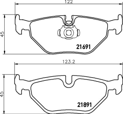 Jeu de plaquettes de frein HELLA 8DB 355 007-981