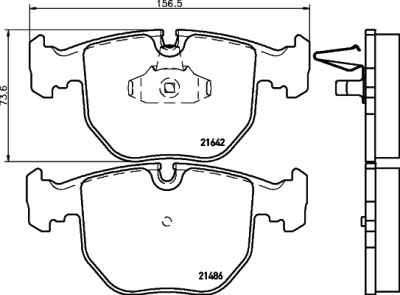 Jeu de plaquettes de frein HELLA 8DB 355 008-281