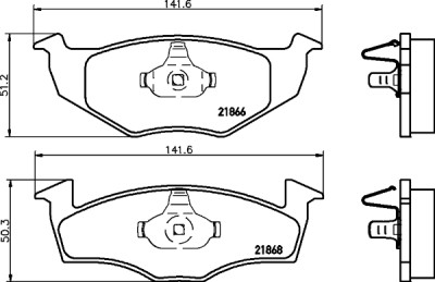 Jeu de plaquettes de frein HELLA 8DB 355 008-351