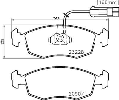 Jeu de plaquettes de frein HELLA 8DB 355 008-521