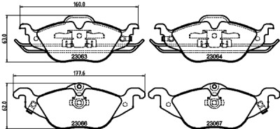 Jeu de plaquettes de frein HELLA 8DB 355 008-571