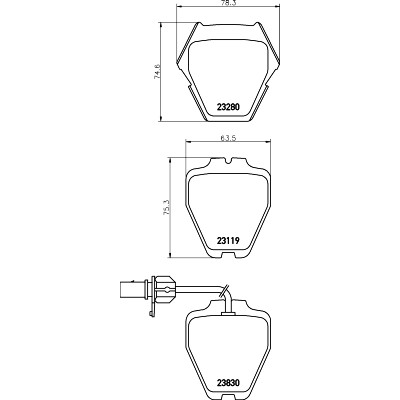 Jeu de plaquettes de frein HELLA 8DB 355 009-031