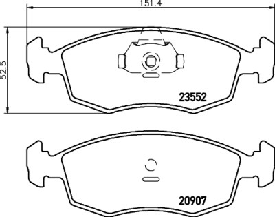 Jeu de plaquettes de frein HELLA 8DB 355 009-131