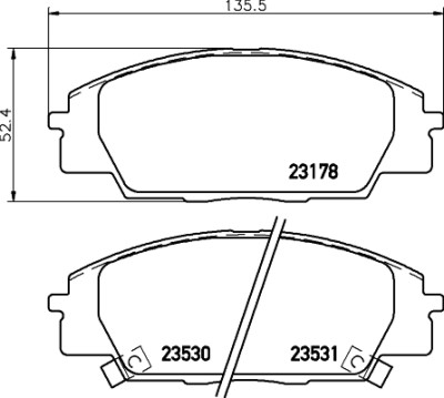 Jeu de plaquettes de frein HELLA 8DB 355 009-731