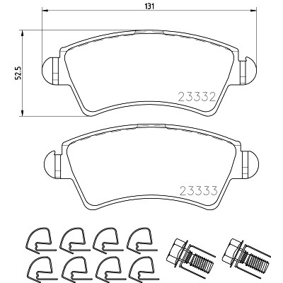 Jeu de plaquettes de frein HELLA 8DB 355 009-871
