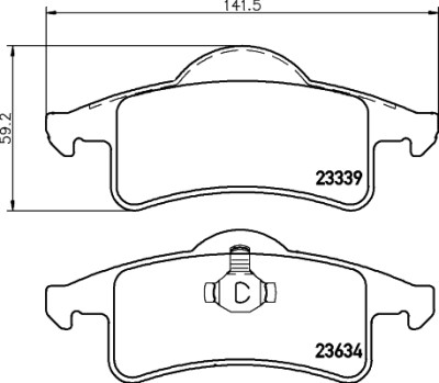 Jeu de plaquettes de frein HELLA 8DB 355 009-891