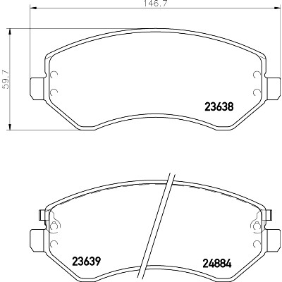 Jeu de plaquettes de frein HELLA 8DB 355 010-051