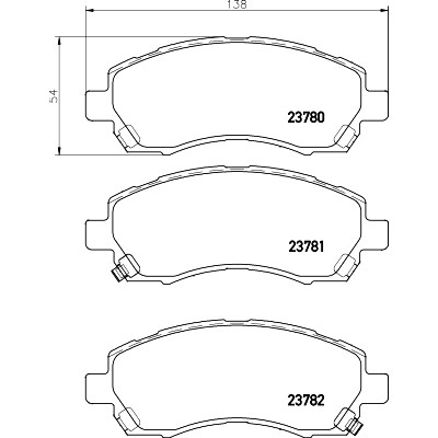 Jeu de plaquettes de frein HELLA 8DB 355 010-121
