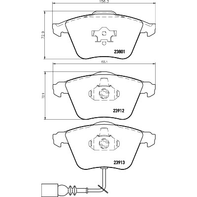 Jeu de plaquettes de frein HELLA 8DB 355 010-351