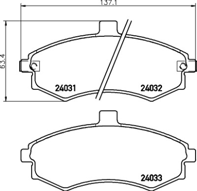 Jeu de plaquettes de frein HELLA 8DB 355 010-481