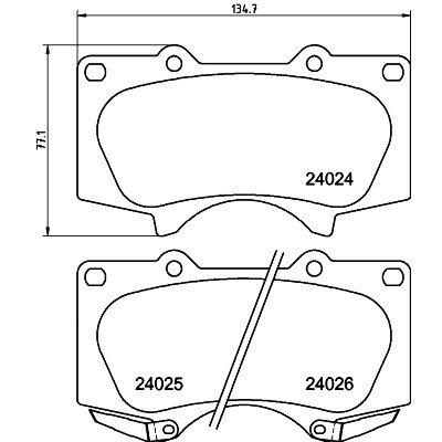 Jeu de plaquettes de frein HELLA 8DB 355 010-491
