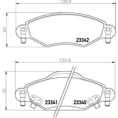 Jeu de plaquettes de frein HELLA 8DB 355 010-791